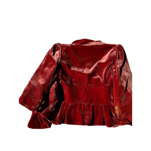 Anthropologie Elevenses Women's Velvet Burnout Dip Dye Jacket Blazer Size 6 - Picture 13 of 16